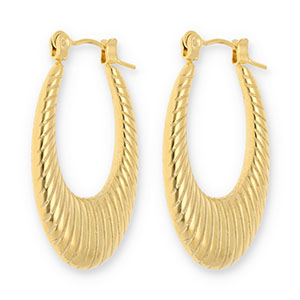 Pendientes Acero Inox criollas &oacute;valo Dorado