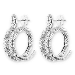 Pendientes Acero Inox serpiente Plateado