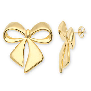 Pendientes Acero Inox lazo Dorado