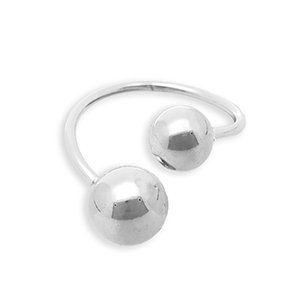 Anillos Acero Inox bolas Plateado