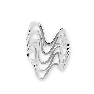 Anillos Acero Inox ondulado Plateado