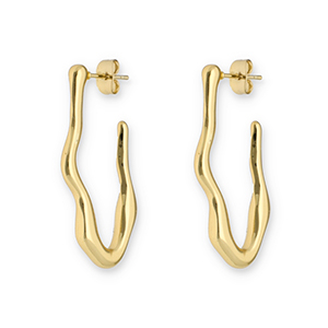 Pendientes Acero Inox irregular Dorado