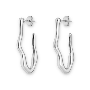 Pendientes Acero Inox irregular Plateado