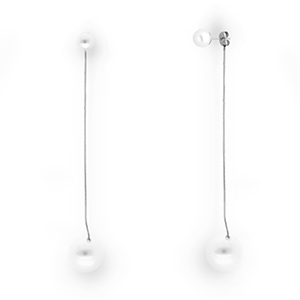 Pendientes Acero Inox con imitaci&oacute;n de perlas Plateado