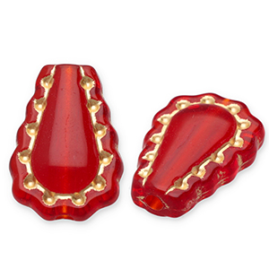 Abalorios acr&iacute;licos gota Rojo-dorado