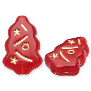 Abalorios acr&iacute;licos &aacute;rbol navide&ntilde;o Rojo-dorado
