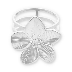 Anillo para bufanda Acero Inox flor Plateado