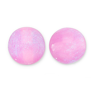 Abalorios acr&iacute;licos con glitter 8 mm Rosa lila-turquesa