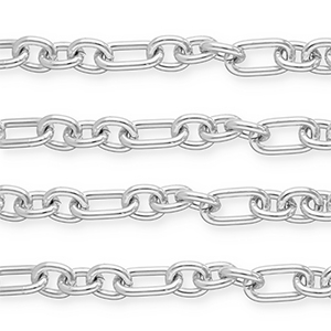 Fornituras aluminio cadena jasseron anclaje Plateado