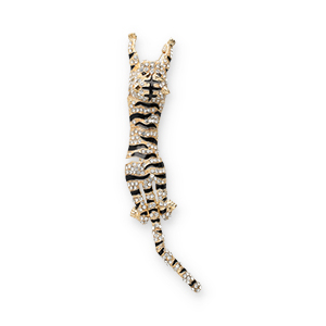 Broches llamativos tigre Dorado-negro-transparente