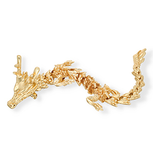 Broches llamativos drag&oacute;n Dorado