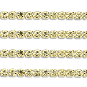 Cadena Strass Acero Inox 2mm Dorado-champagne