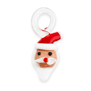 Colgantes de vidrio Pap&aacute; Noel Rojo-blanco