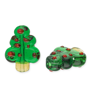 Abalorios de vidrio &aacute;rbol navide&ntilde;o Verde oscuro