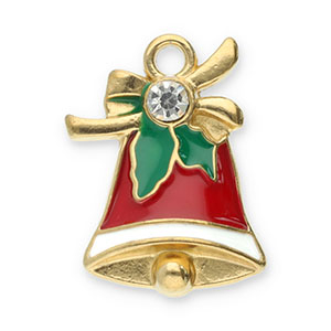 Colgantes Acero Inox campana de navidad Dorado-rojo-verde-blanco