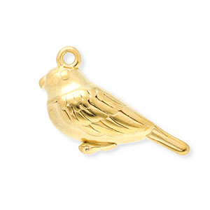 Colgantes Acero Inox p&aacute;jaro Dorado