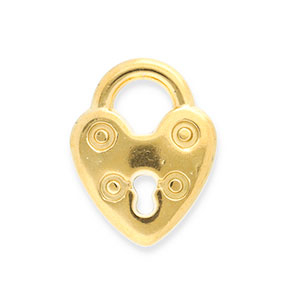 Colgantes Acero Inox candado coraz&oacute;n Dorado