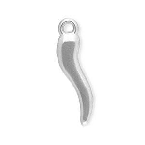 Colgantes Acero Inox cuerno de la suerte Plateado