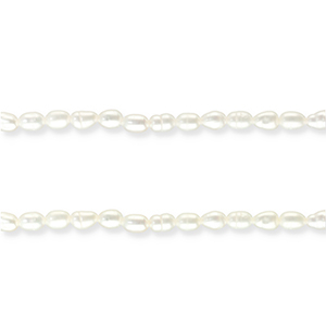 Perlas de agua dulce grano de arroz Blanco natural