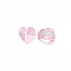 Abalorios faceteados Fashion coraz&oacute;n Rosa