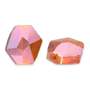 Abalorios faceteados Fashion hex&aacute;gono Naranja flama-cubierta AB