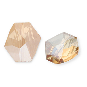 Abalorios faceteados Fashion hex&aacute;gono Beige melocot&oacute;n-revestimiento pearl shine