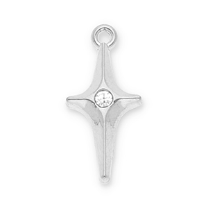 Colgantes Acero Inox estrella con strass Plateado-transparente