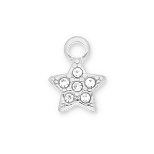 Colgantes Acero Inox estrella con strass Plateado-transparente