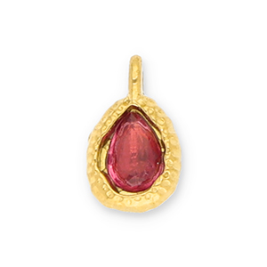 Colgantes Acero Inox gota con faceta Dorado-rosa oscuro