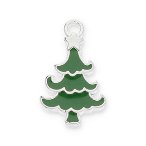 Colgantes met&aacute;licos DQ &aacute;rbol navide&ntilde;o Plateado vieja-verde oscuro (sin n&iacute;quel)
