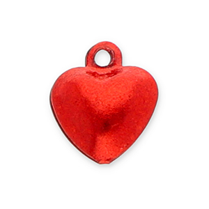 Colgantes met&aacute;licos cascabel coraz&oacute;n Rojo