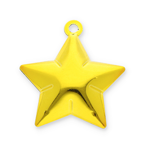 Colgantes met&aacute;licos campanas estrella Dorado