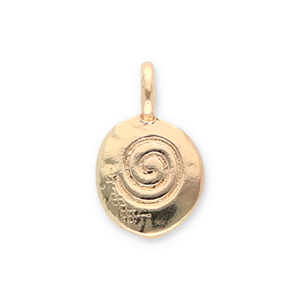 Colgantes met&aacute;licos &oacute;valo con espiral Dorado