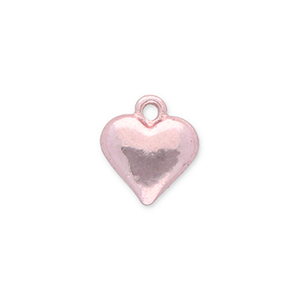 Colgantes met&aacute;licos coraz&oacute;n Rosa claro