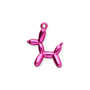 Colgantes met&aacute;licos perro globo Rosa fucsia met&aacute;lico
