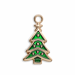 Colgantes met&aacute;licos &aacute;rbol de navidad Dorado-verde