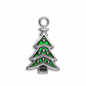 Colgantes met&aacute;licos &aacute;rbol de navidad Plateado-verde