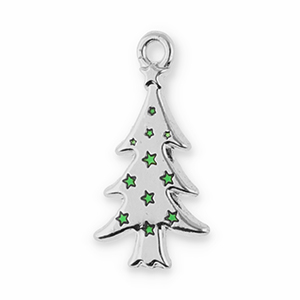 Colgantes met&aacute;licos &aacute;rbol de navidad Plateado-verde