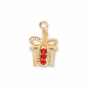 Colgantes met&aacute;licos regalo Dorado-rojo