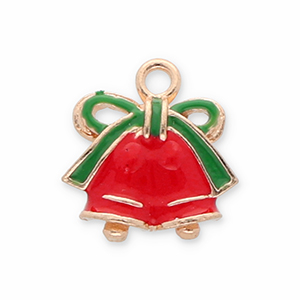 Colgantes met&aacute;licos campanas navide&ntilde;as Dorado-rojo-verde