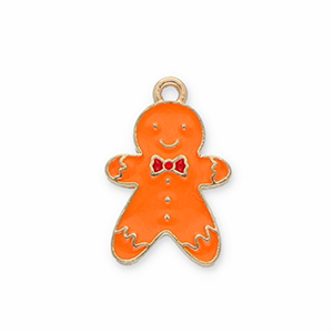 Colgantes met&aacute;licos mu&ntilde;eco de gengibre Dorado-naranja-rojo