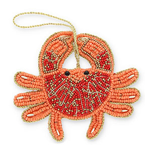 Colgantes trendy cangrejo Naranja coral-rojo-dorado