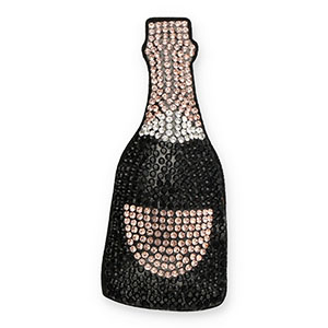 Colgantes llamativos con strass botella champagne Negro-dorado rosa-cristal