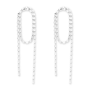 Pendiente de lat&oacute;n Eco-brass&reg; con zirc&oacute;n Plateado-cristal