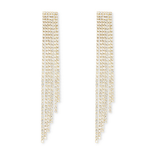 Pendiente de lat&oacute;n Eco-brass&reg; con strass Dorado-cristal
