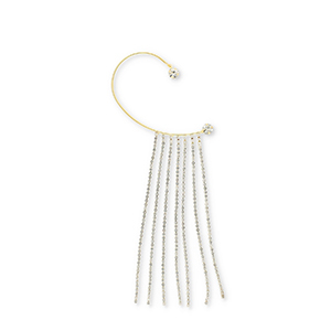Pendiente de lat&oacute;n Eco-brass&reg; ear cuff con strass Dorado-cristal