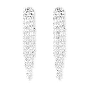 Pendiente de lat&oacute;n Eco-brass&reg; con strass Plateado-cristal