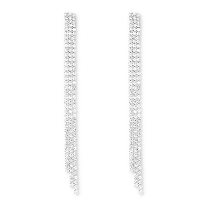 Pendiente de lat&oacute;n Eco-brass&reg; con strass Plateado-cristal