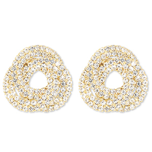 Pendiente de lat&oacute;n Eco-brass&reg; con strass Dorado-cristal