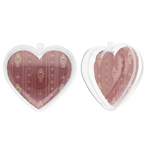 Adorno transparente coraz&oacute;n Transparente-rojo puerto-beige